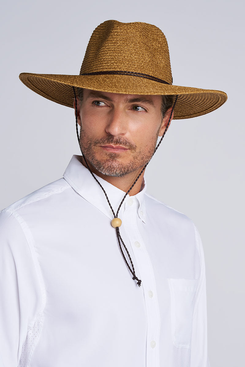 Comber Wide Brim Braided Sun Hat | Brown