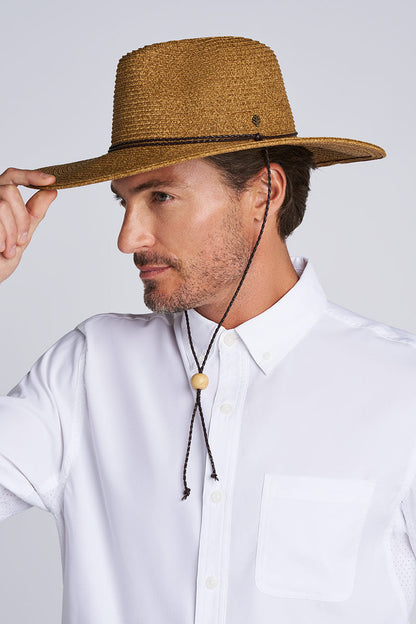 Comber Wide Brim Braided Sun Hat | Brown