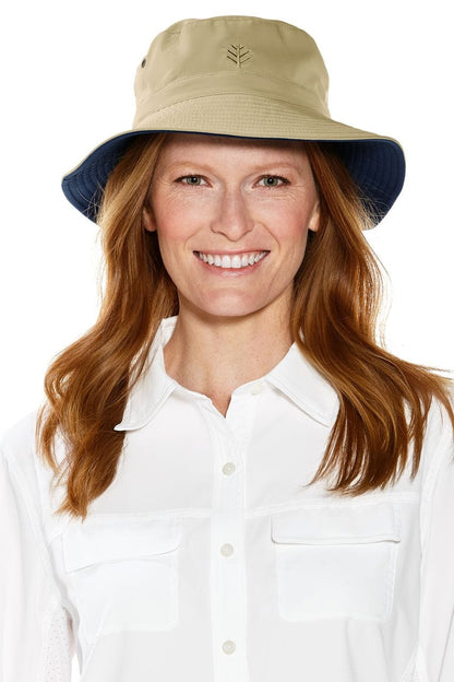 Unisex Landon Reversible Bucket Hat | Tan/Navy
