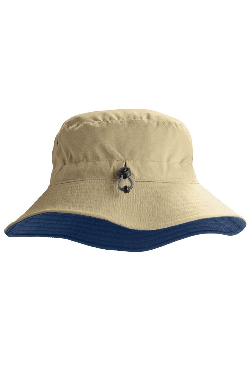 Unisex Landon Reversible Bucket Hat | Tan/Navy