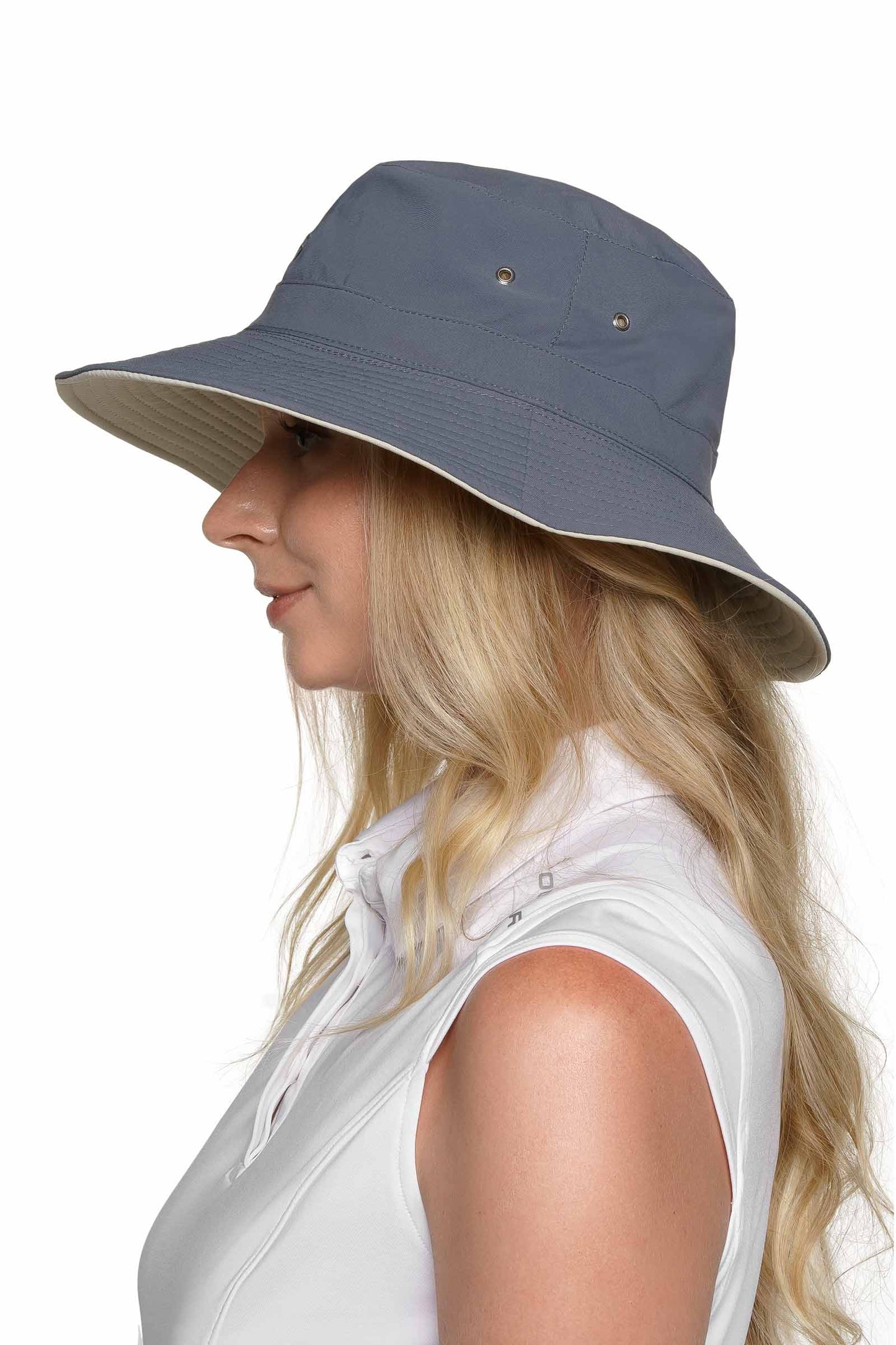 Unisex Landon Reversible Bucket Hat | Stone/Carbon