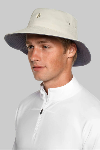Unisex Landon Reversible Bucket Hat | Stone/Carbon