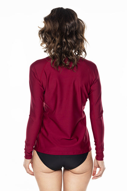 Women's Hightide Long Sleeve Swim Shirt | Red Crush
