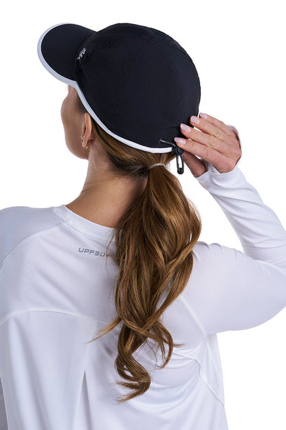Unisex Lenny Adjustable Sports Cap | Black/White