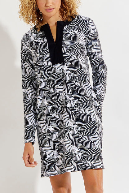 Women's Shoreside Swim Cover-Up Dress | Black Paradise Palm