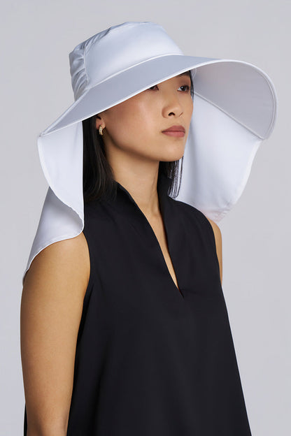 Anastasia Elegant Full Coverage Hat | White