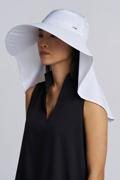 Anastasia Elegant Full Coverage Hat | White