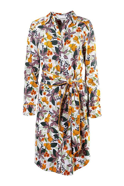 Women's Kitts Shirt Dress with Belt | Apricot Crush Floral Paradise