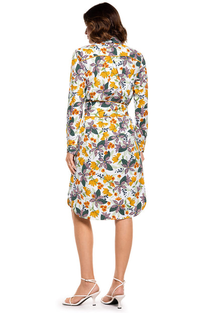 Women's Kitts Shirt Dress with Belt | Apricot Crush Floral Paradise