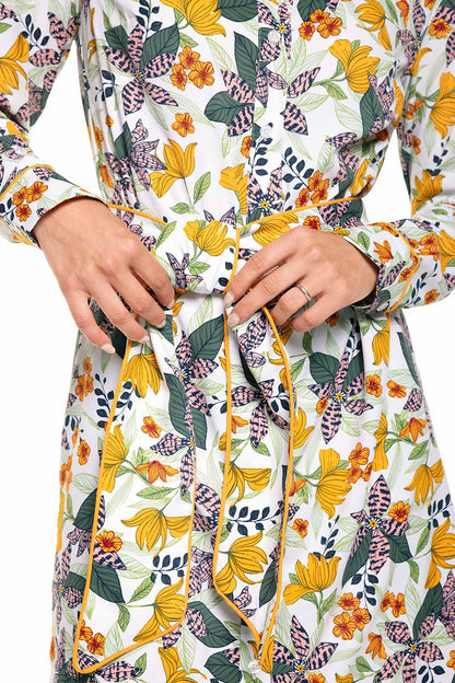 Women's Kitts Shirt Dress with Belt | Apricot Crush Floral Paradise