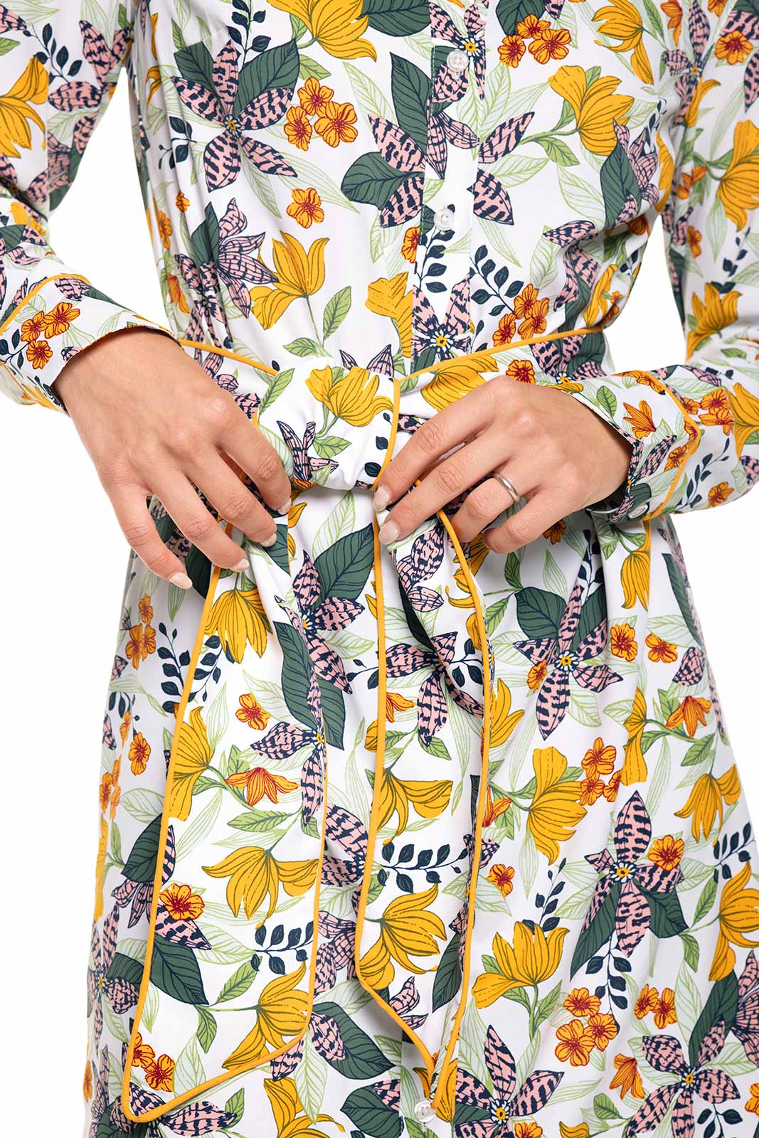 Women's Kitts Shirt Dress with Belt | Apricot Crush Floral Paradise