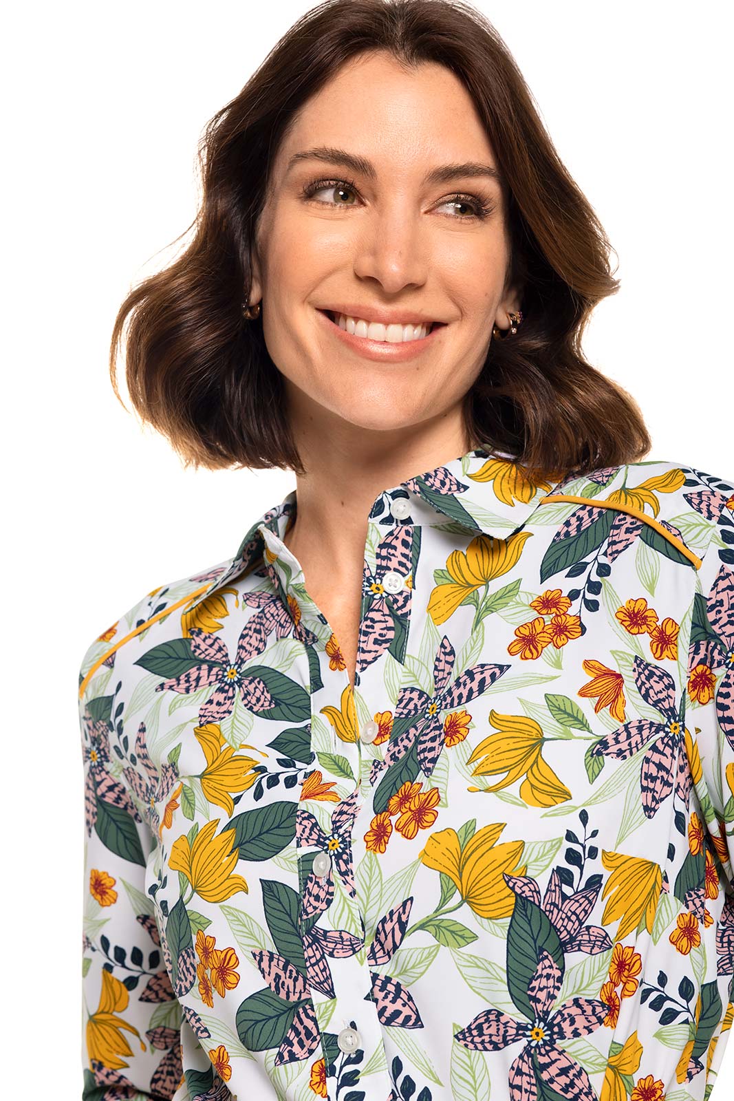 Women's Kitts Shirt Dress with Belt | Apricot Crush Floral Paradise