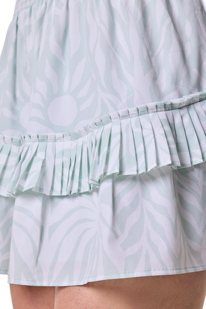 Women's Charlotte Bay Ruffle Skirt | Misty Aqua American Palm