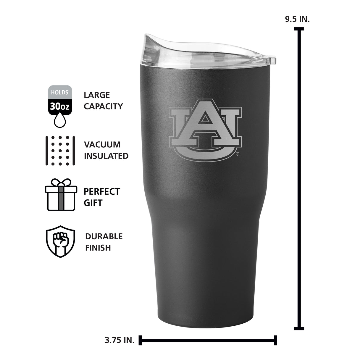 Auburn Tigers 30oz Powder Coat Tumbler