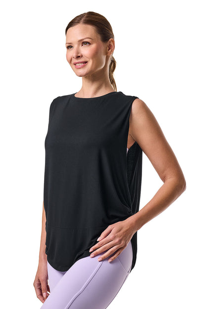 Women's Supine Twist Yoga Tank | Black