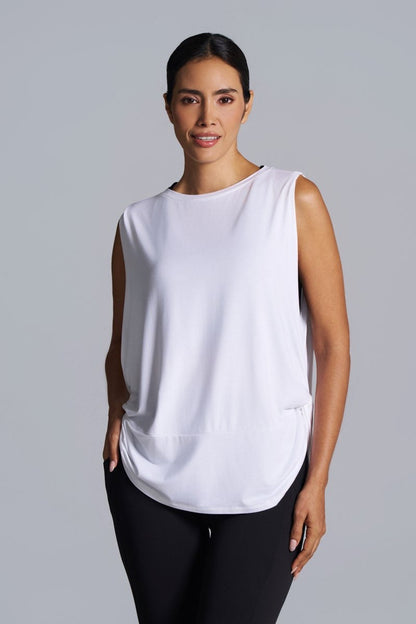 Women's Supine Twist Yoga Tank | White