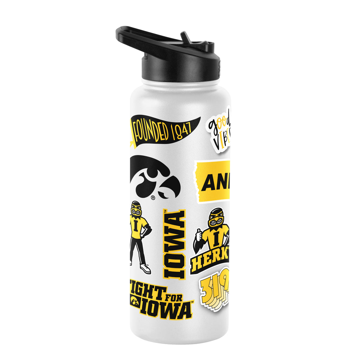 Iowa Hawkeyes 34oz Quencher Bottle