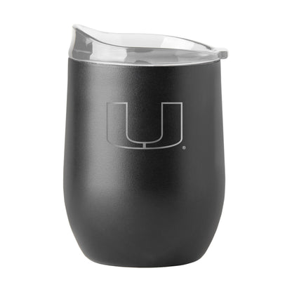 Miami Hurricanes 16oz Powder Coat Curved Beverage