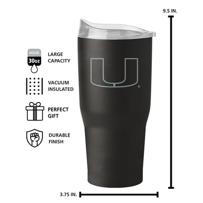 Miami Hurricanes 30oz Powder Coat Tumbler