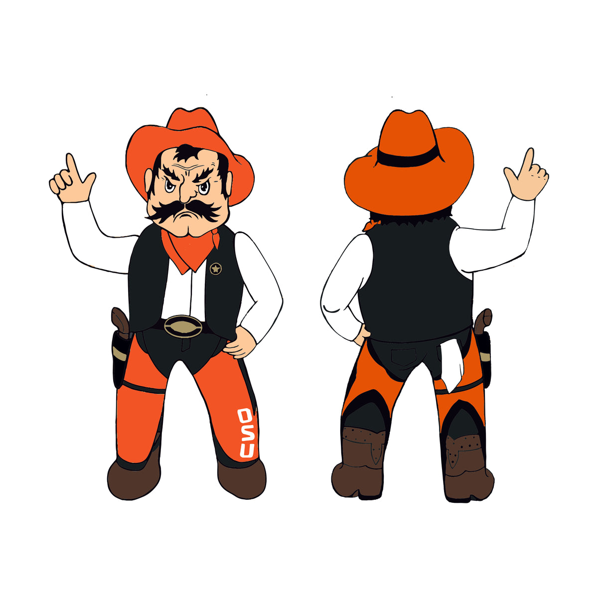 Oklahoma State Pistol Pete 7ft Yard Inflatable Mascot