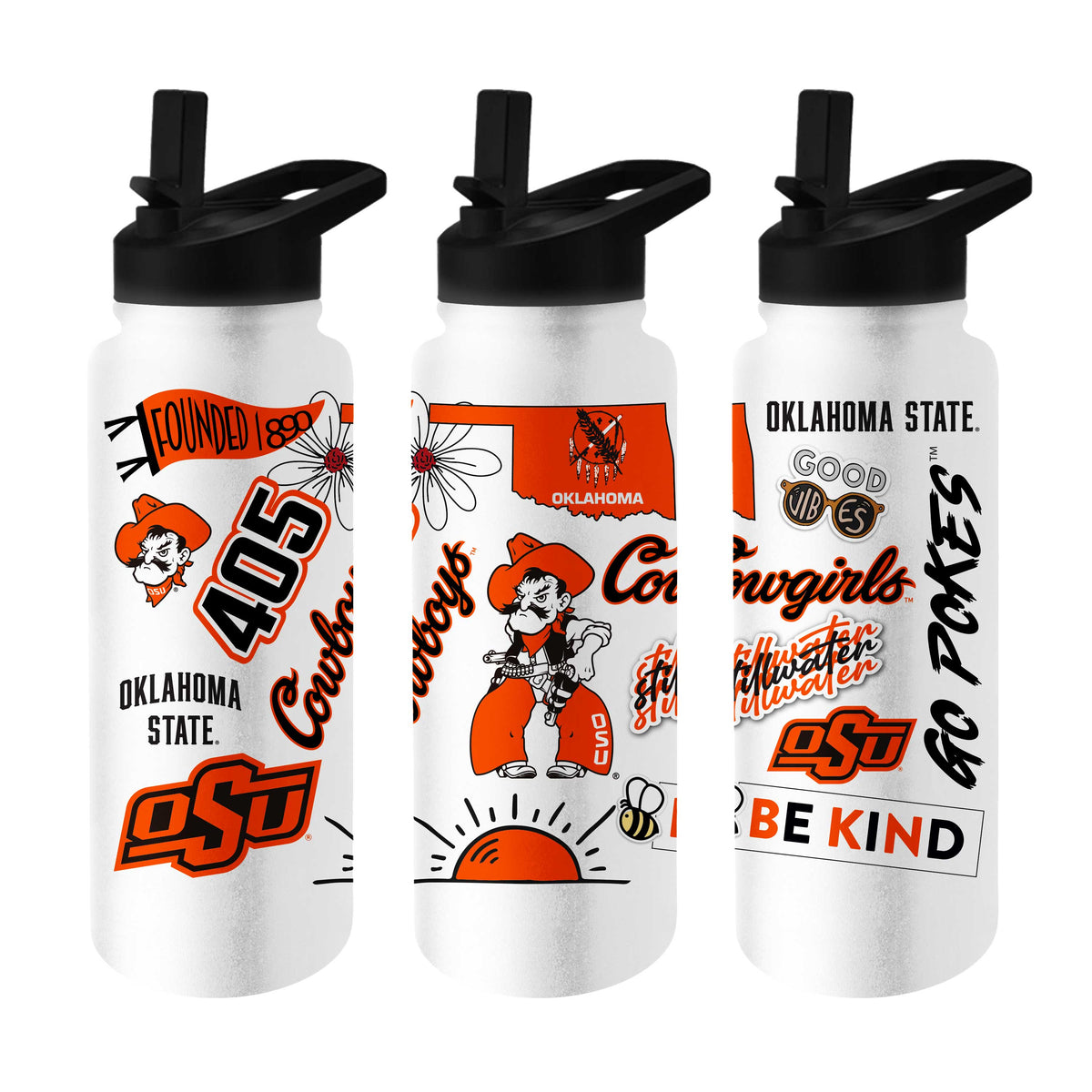Oklahoma State Cowboys 34oz Quencher Bottle
