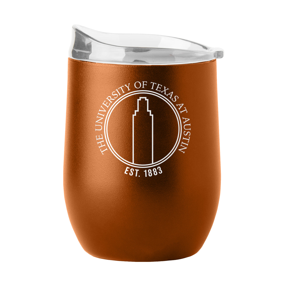 Texas Longhorns 16oz Powder Coat Curved Beverage