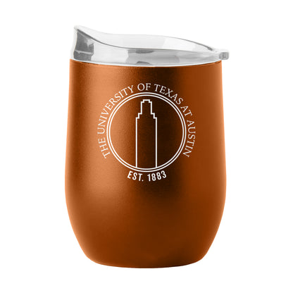Texas Longhorns 16oz Powder Coat Curved Beverage