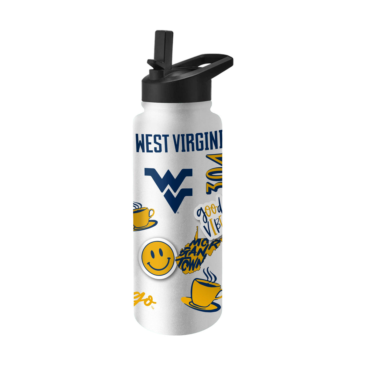 West Virginia Mountaineers 34oz Quencher Bottle
