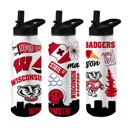 Wisconsin Badgers 34oz Quencher Bottle