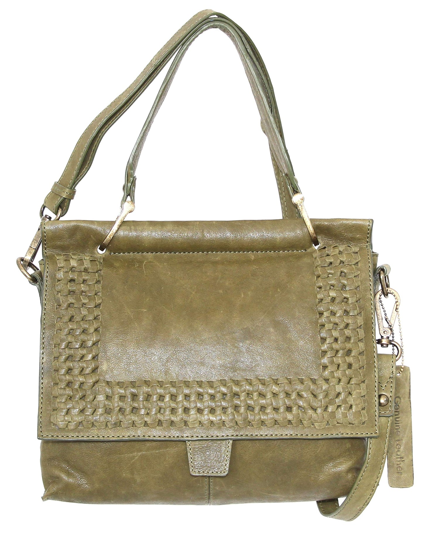 Alexis Leather Satchel in Moss