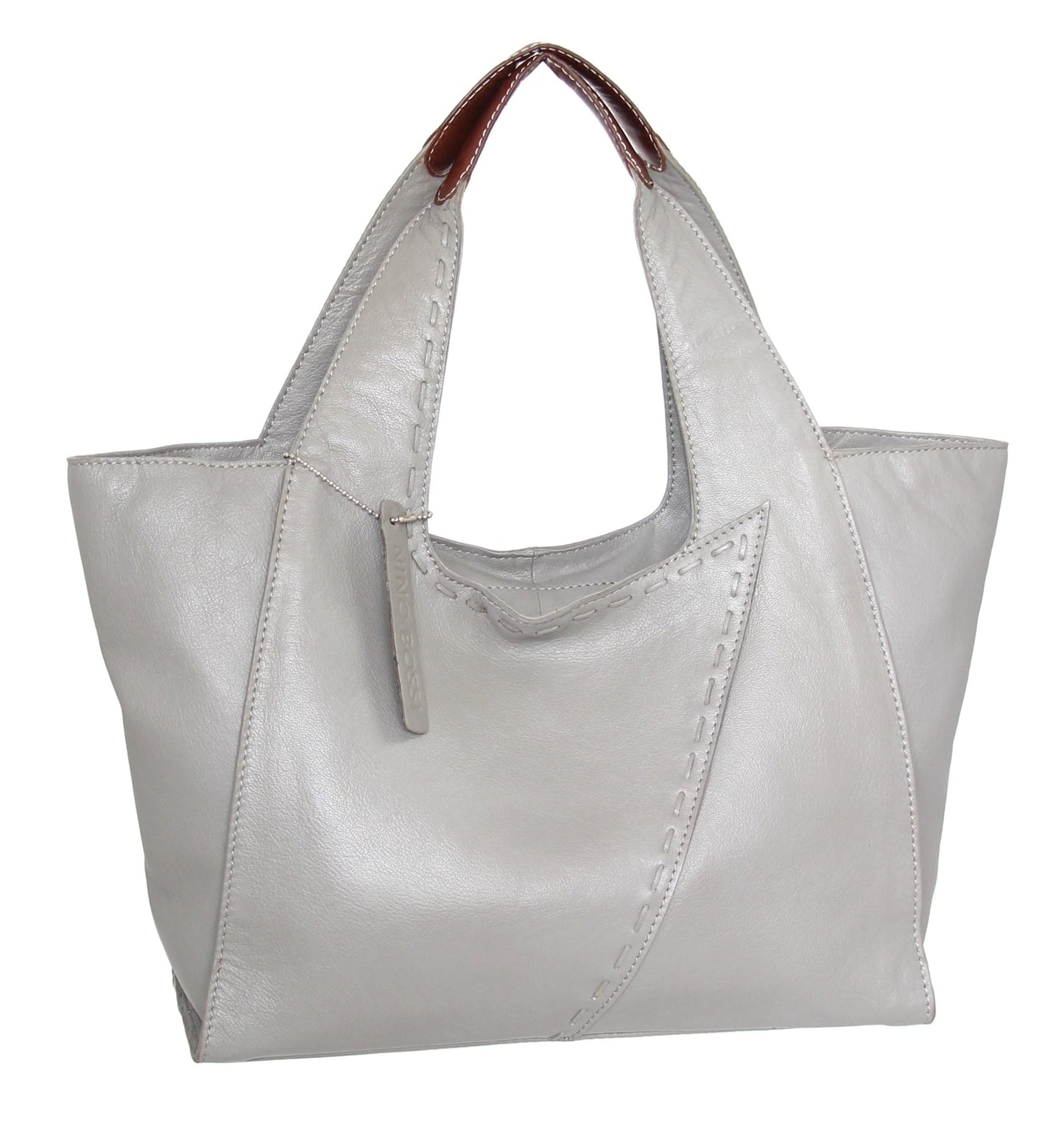 Serena Large Satchel in Stone