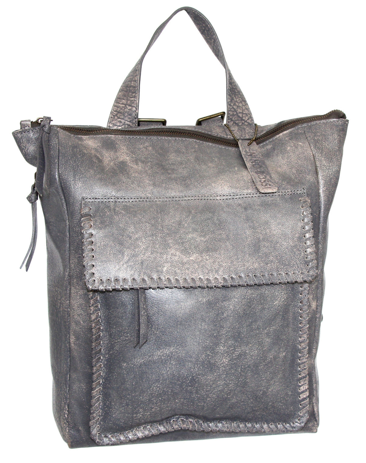 Grand Aviator Leather Backpack - Grey