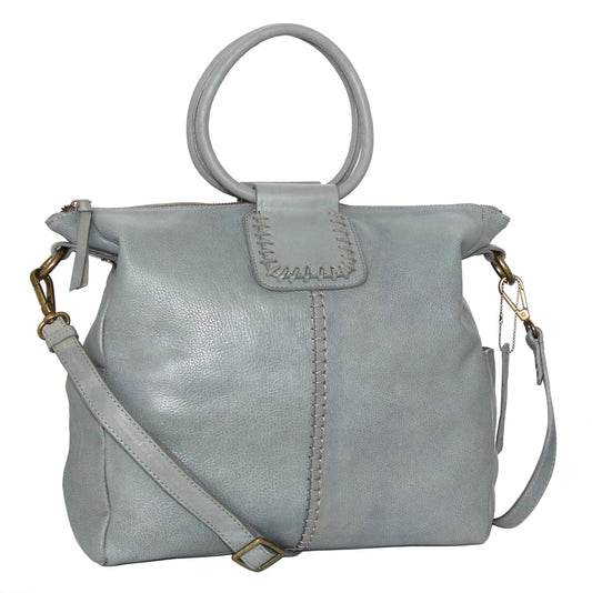 Tonya's Ring Leather Tote - Stone