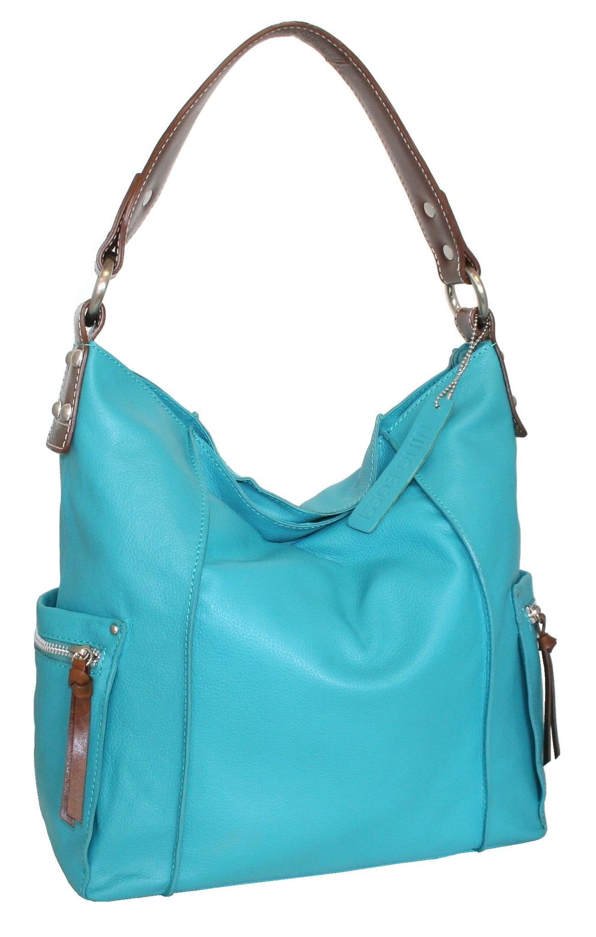 Alberta Leather Hobo - Turquoise