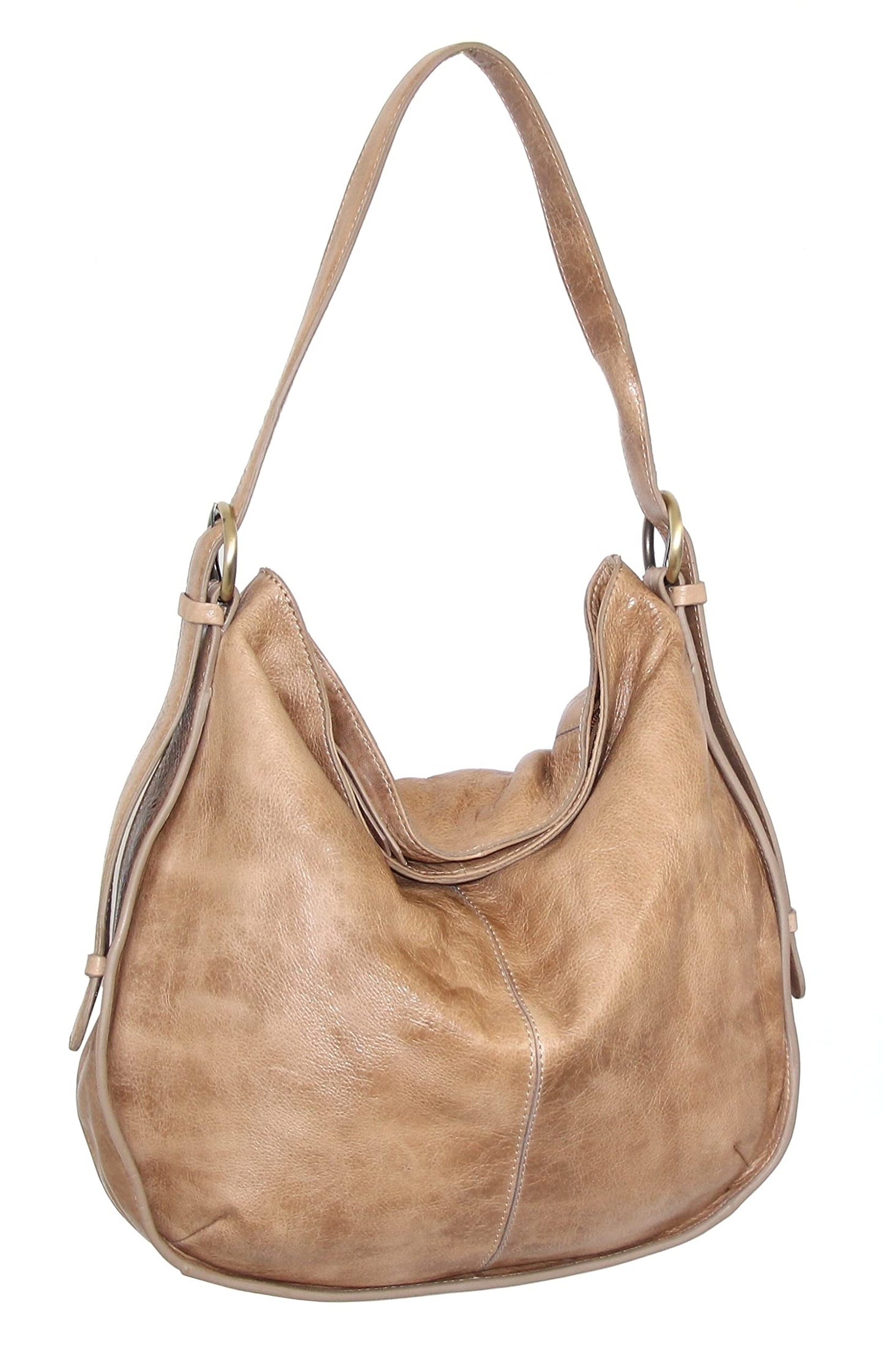 Vintage Leather Classic Hobo in Beige