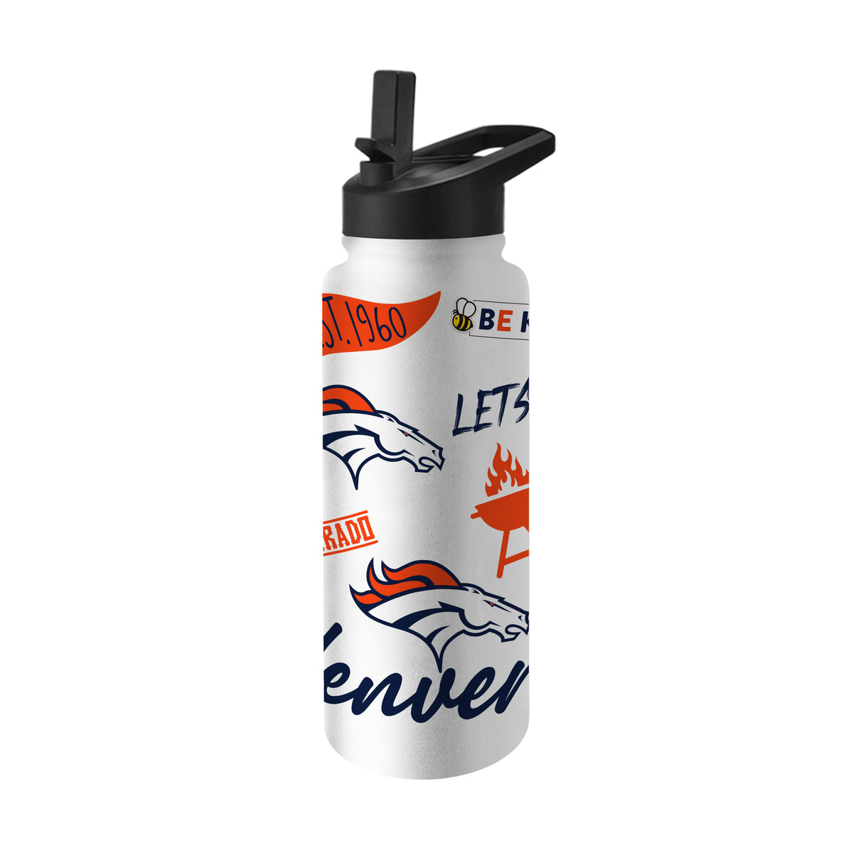 Denver Broncos 34oz Quencher Bottle
