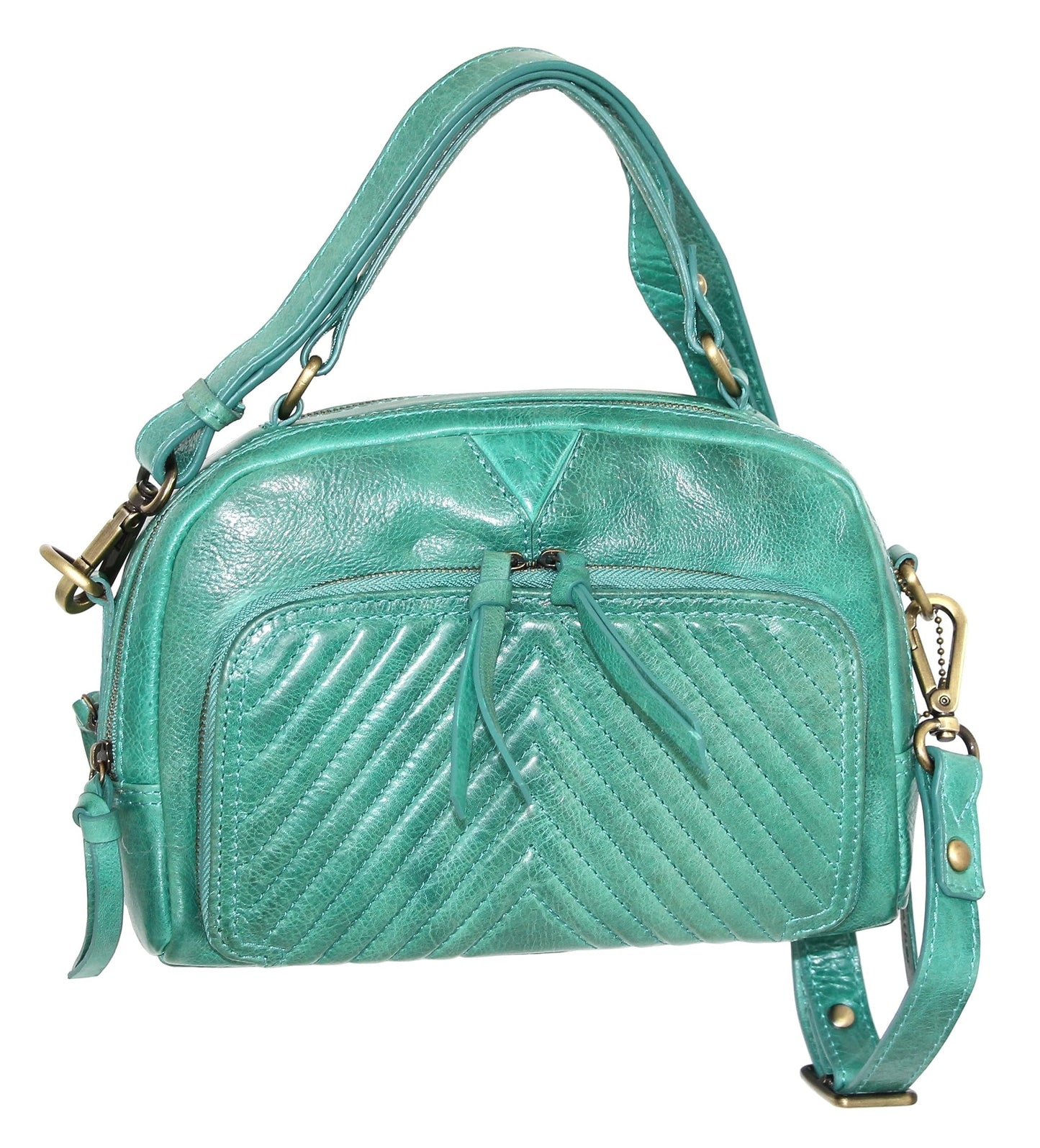 Katia Leather Cross Body Bag in Turquoise