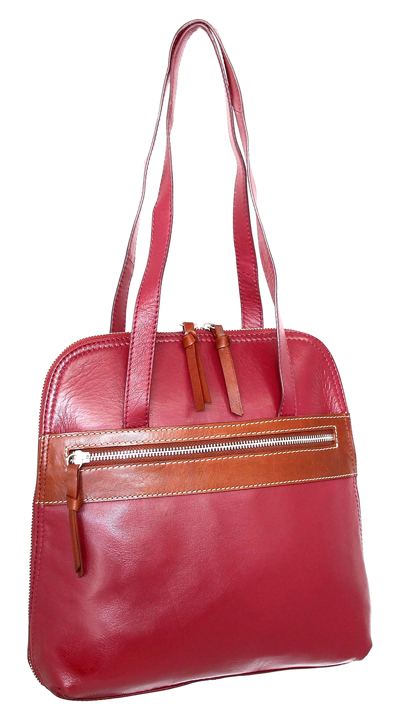 Carina Convertible Leather Tote/Backpack in Cabernet