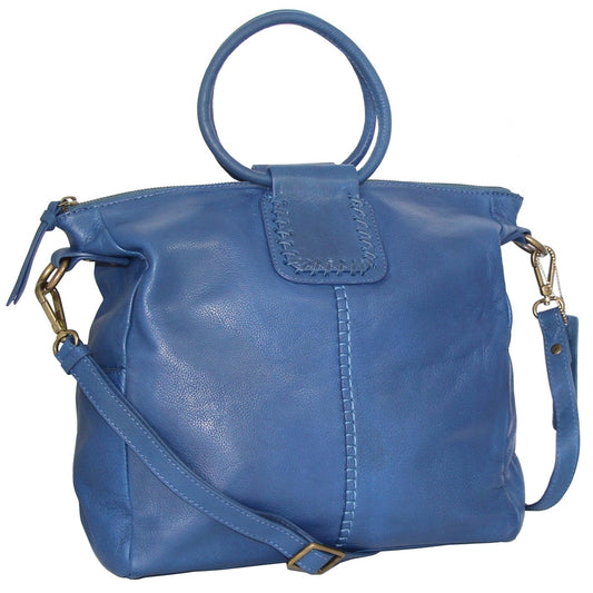 Tonya's Ring Leather Tote - Denim