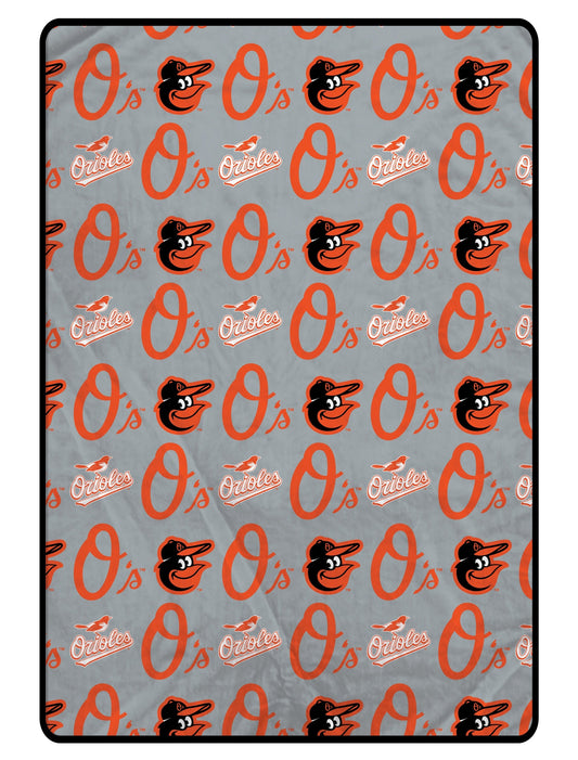 Baltimore Orioles MLB Logo Roll 66" X 95" Oversized Twin XL Throw Blanket