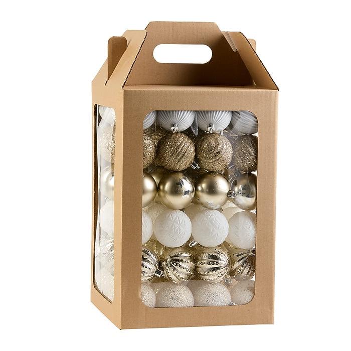 19 in. White Christmas Ball Decor
