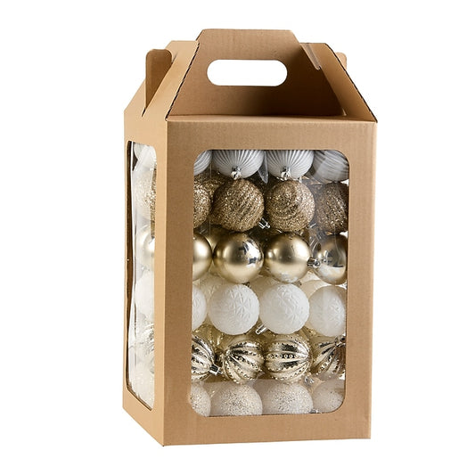 19 in. White Christmas Ball Decor