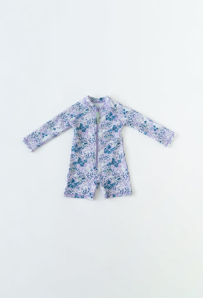 Mini Taylor - Baby Long Sleeve Sunsuit - Lavender Fields