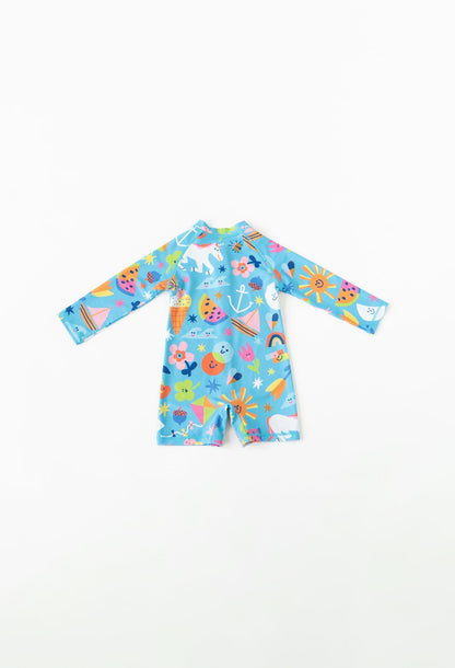 Mini Taylor - Baby Long Sleeve Sunsuit - Rainbows & Unicorns