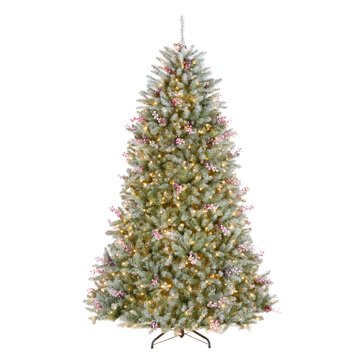 7.5 ft. Pre-Lit Dunhill Fir Flocked Tree with 750 Clear Lights