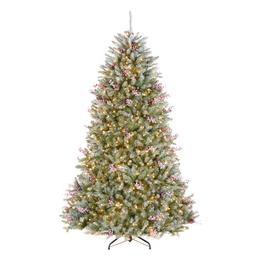 7.5 ft. Pre-Lit Dunhill Fir Flocked Tree with 750 Clear Lights