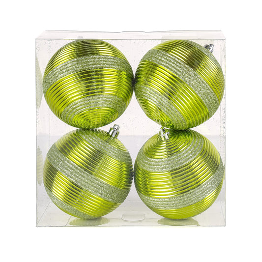 4-Piece Lime Shatterproof Ornaments