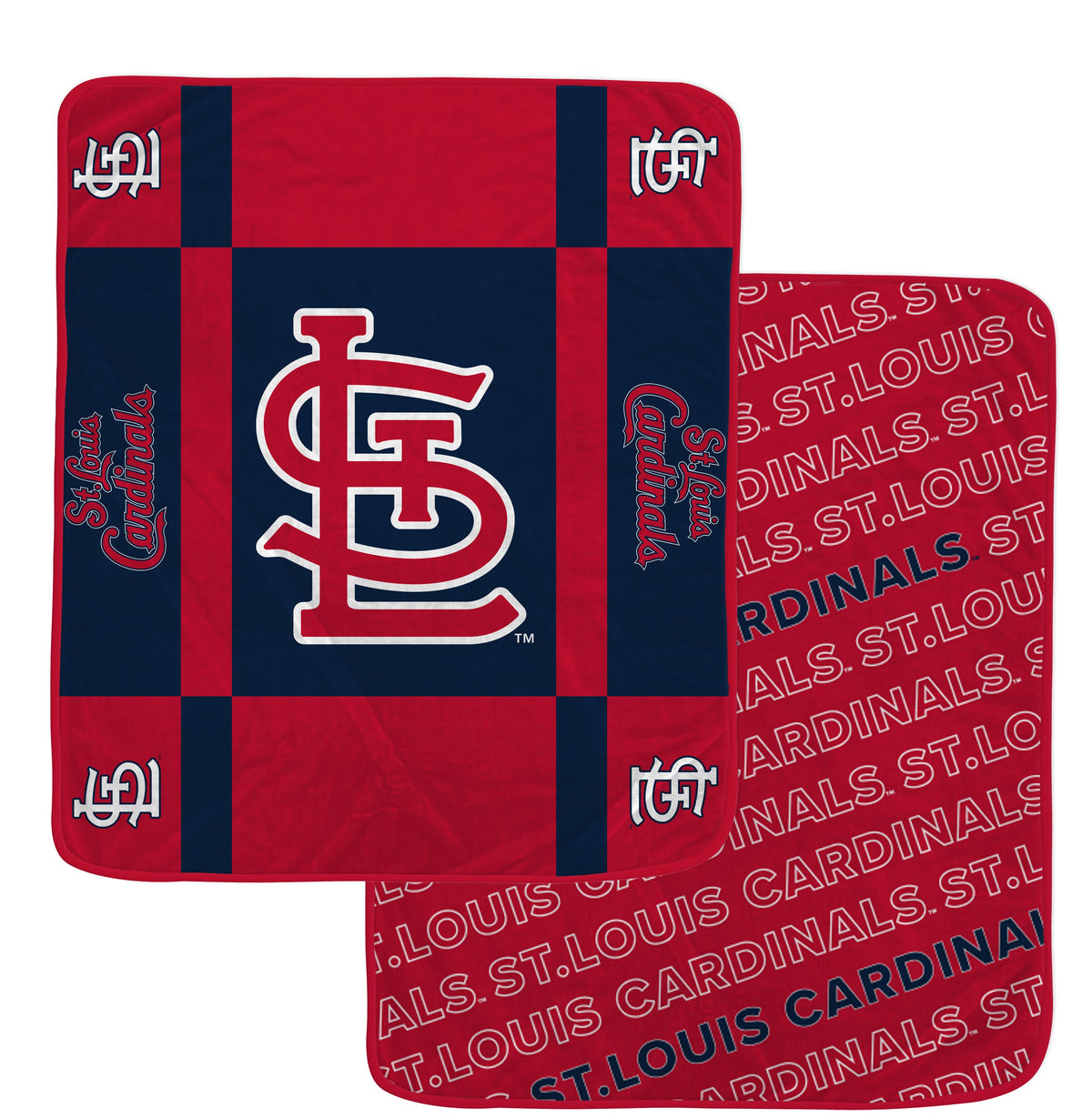 St. Louis Cardinals MLB Reverse Block 60" X 70" Double-Sided Plush Blanket