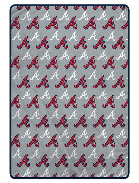 Atlanta Braves MLB Logo Roll 66" X 95" Oversized Twin XL Throw Blanket