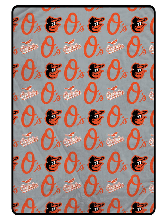 Baltimore Orioles MLB Logo Roll 66" X 95" Oversized Twin XL Throw Blanket